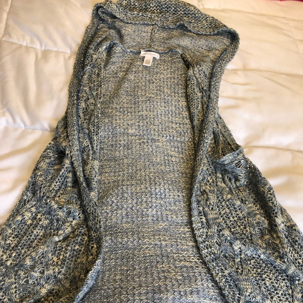 Blue cover up with hoodie